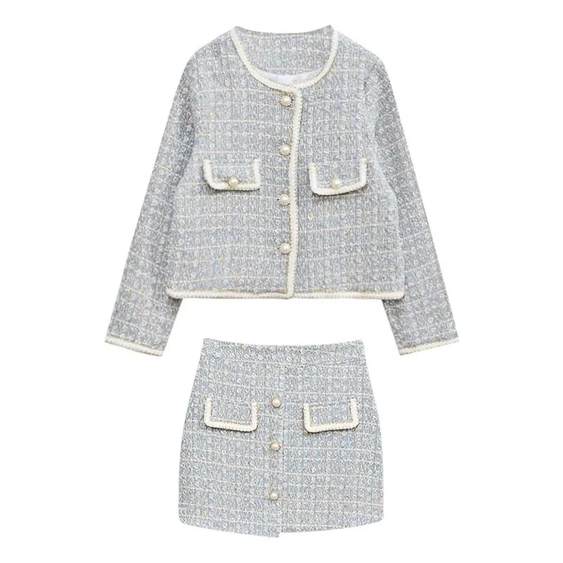 Meline Tweed Jacket And Skirt Set