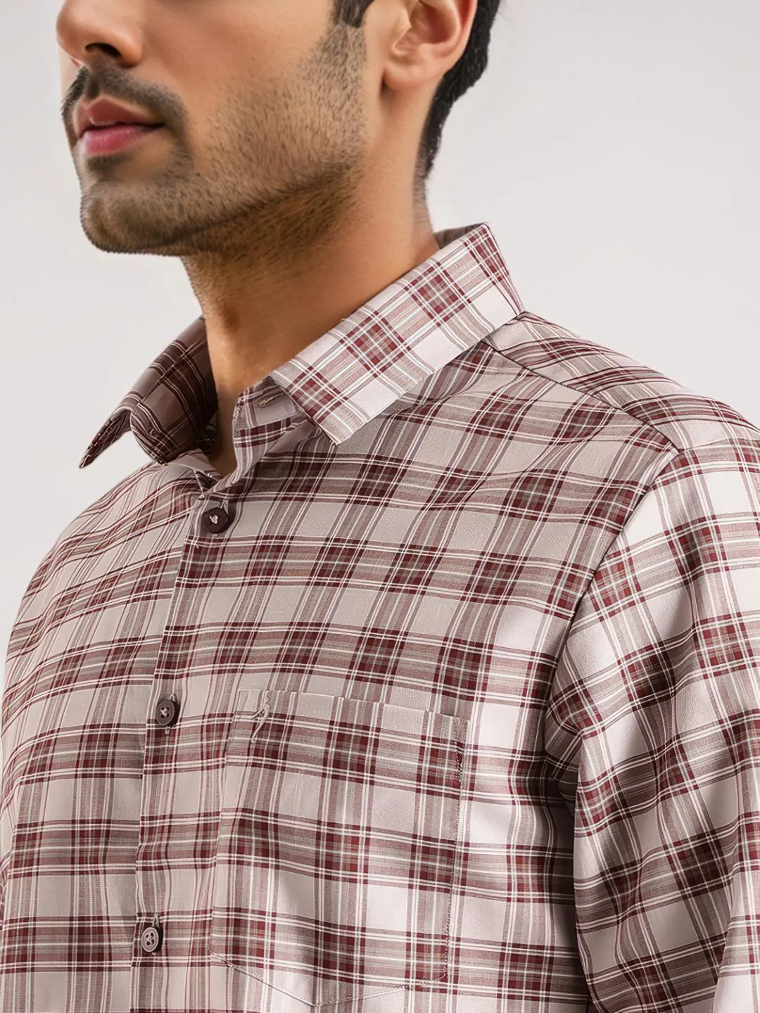 Men Checked Full Sleeve Cotton Shirt