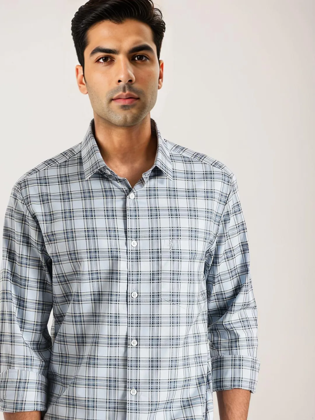 Men Checked Full Sleeve Cotton Shirt