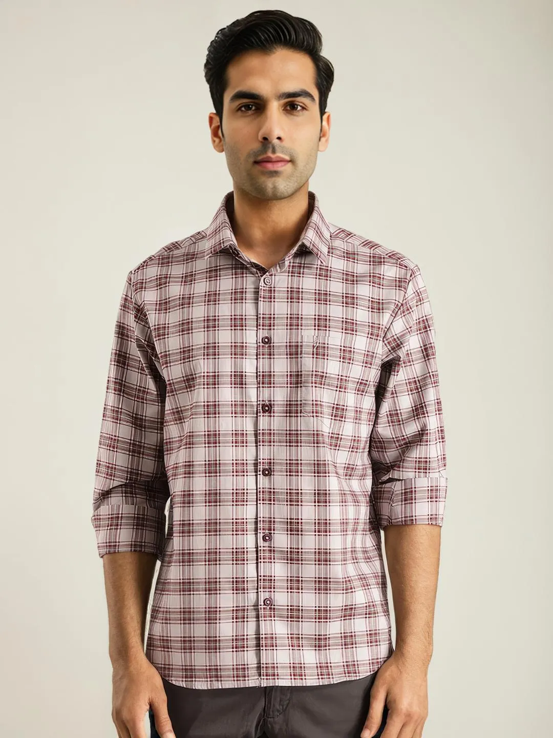 Men Checked Full Sleeve Cotton Shirt