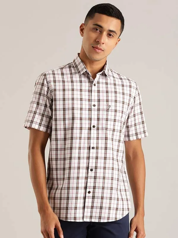 Men Checked Half Sleeve Cotton Shirt