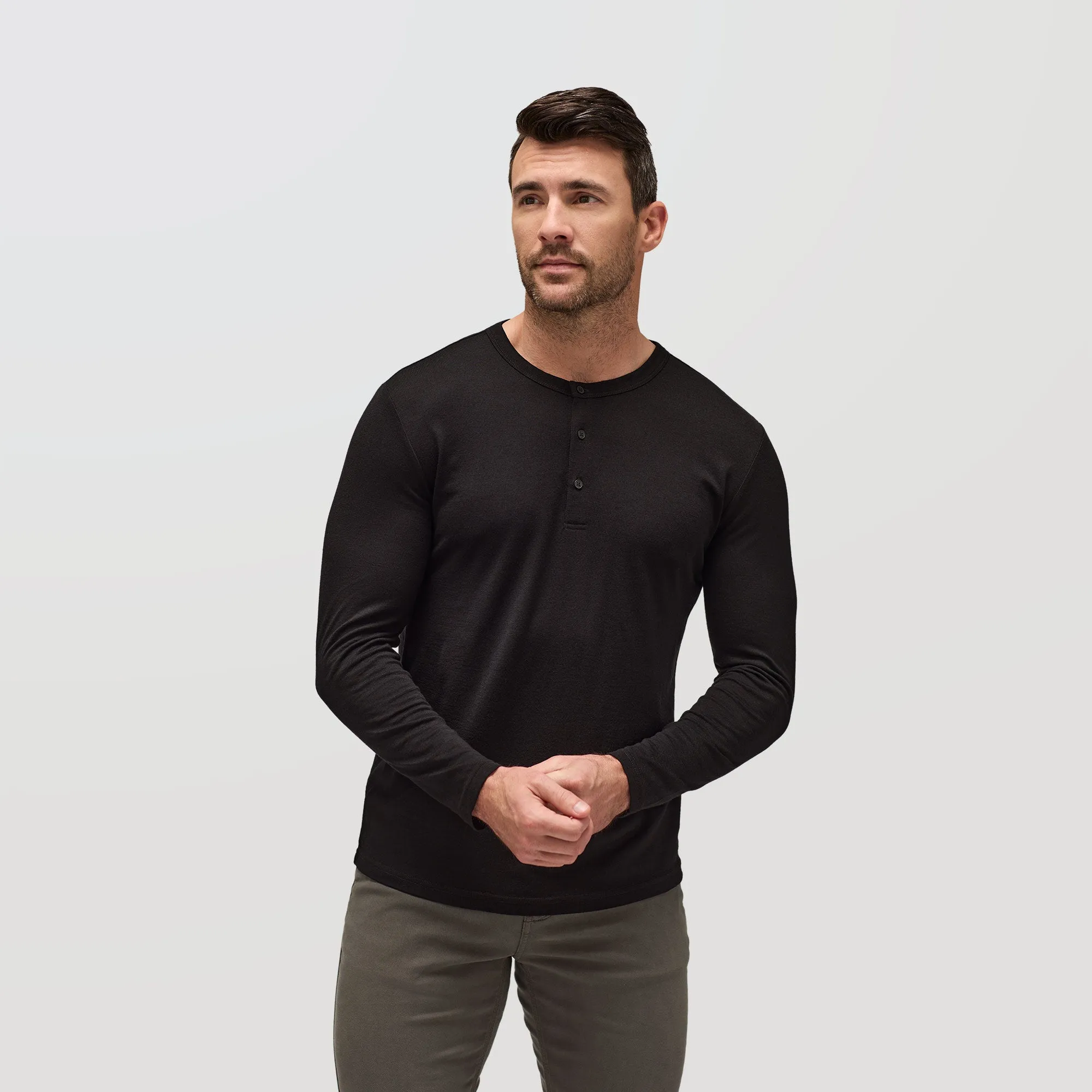 Men's Long Sleeve Merino Henley