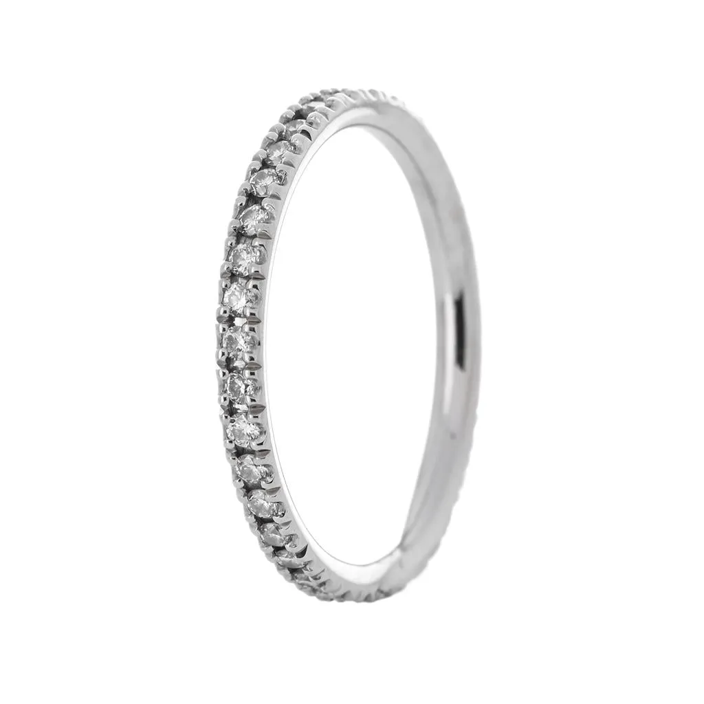 Micro Pavé Diamond Band | 0.33ct | White Gold