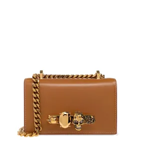 Mini Jewelled Satchel, Tan