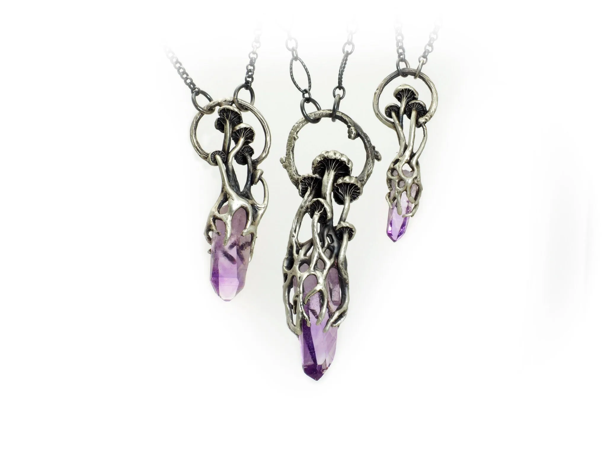 Mushroom amethyst necklace