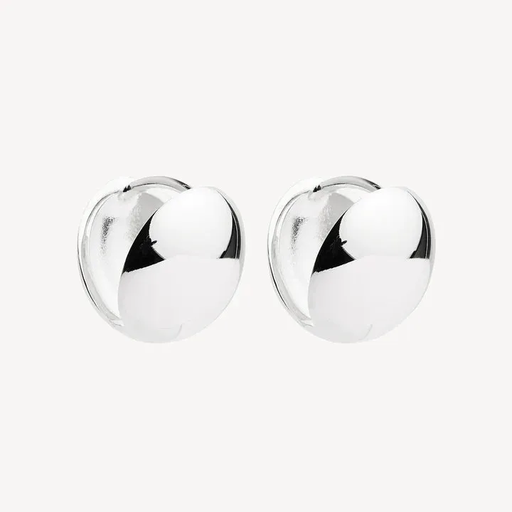 Najo Lunar Huggie Silver Earrings