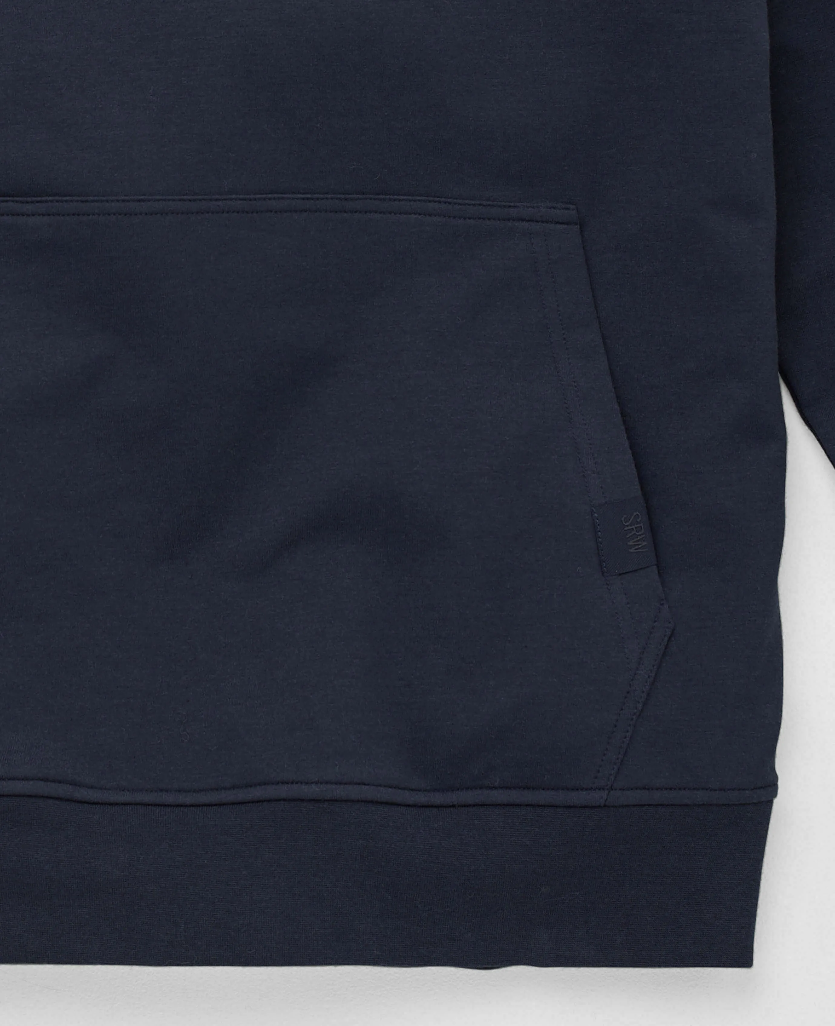 Navy Stretch Cotton Blend Hoodie