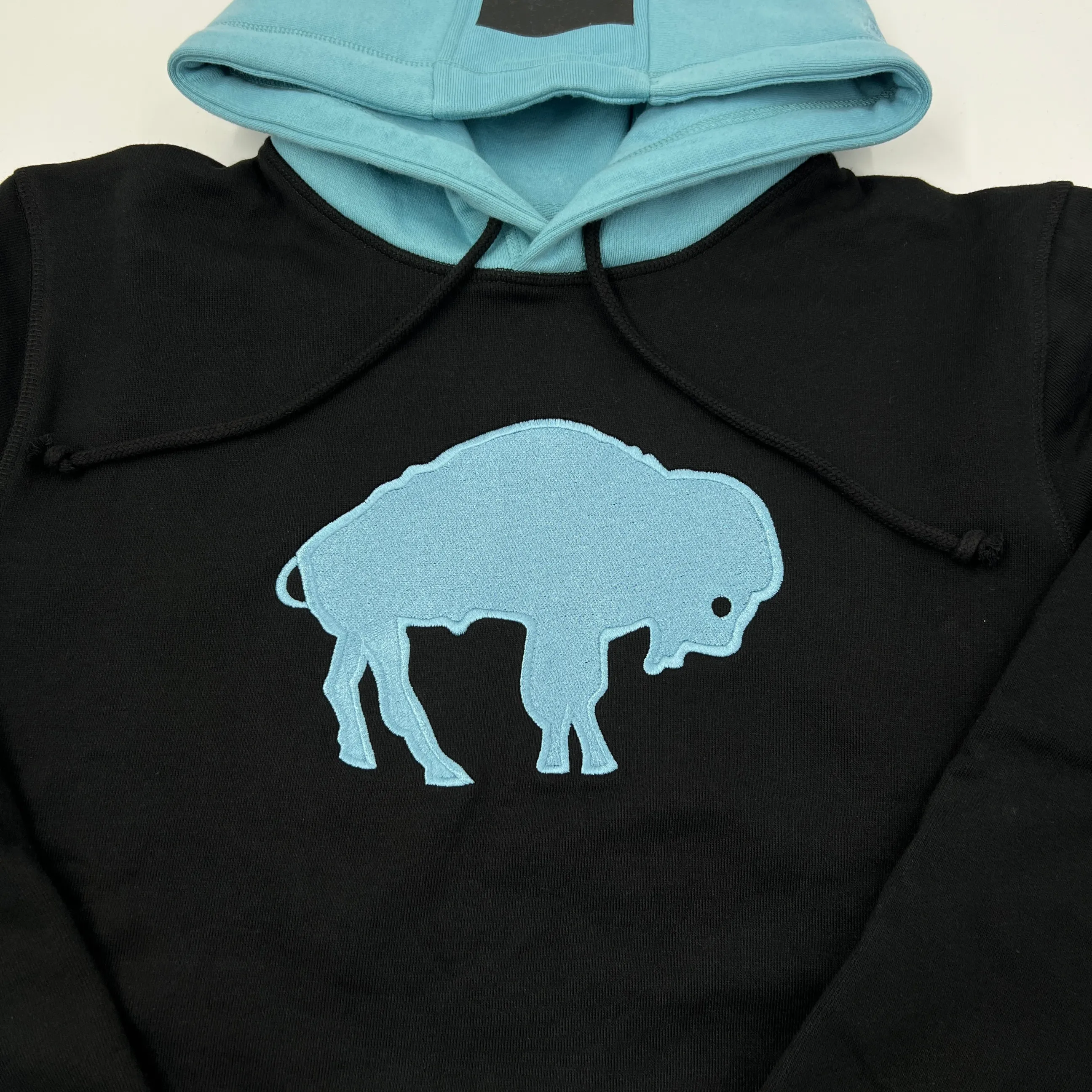 New Era Bills Black & Light Blue Standing Buffalo Hoodie