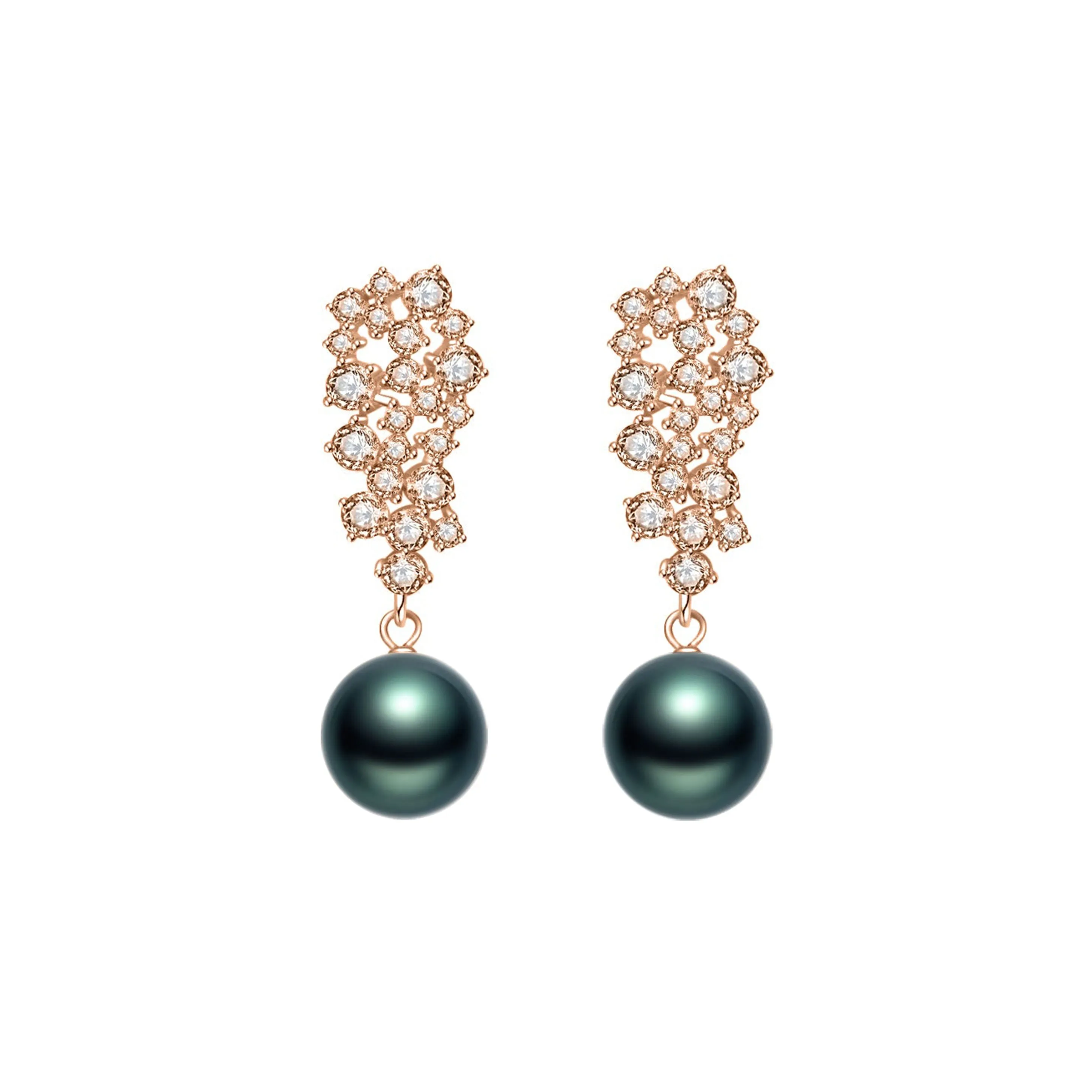 New Yorker Tahitian Saltwater Pearl Earrings WE00395 | Wedding Series