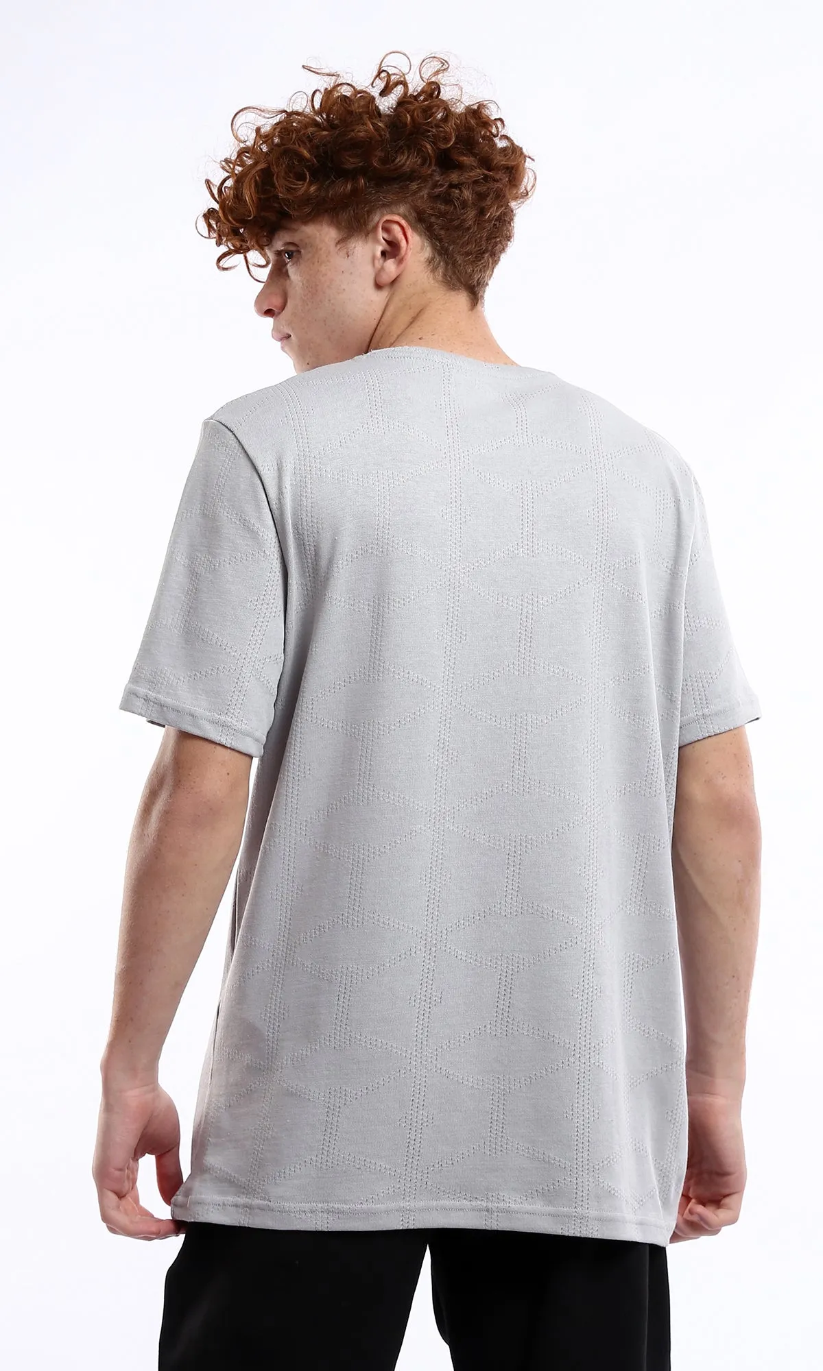 O178559 Short Sleeves Perforated Lightweight Grey Tee