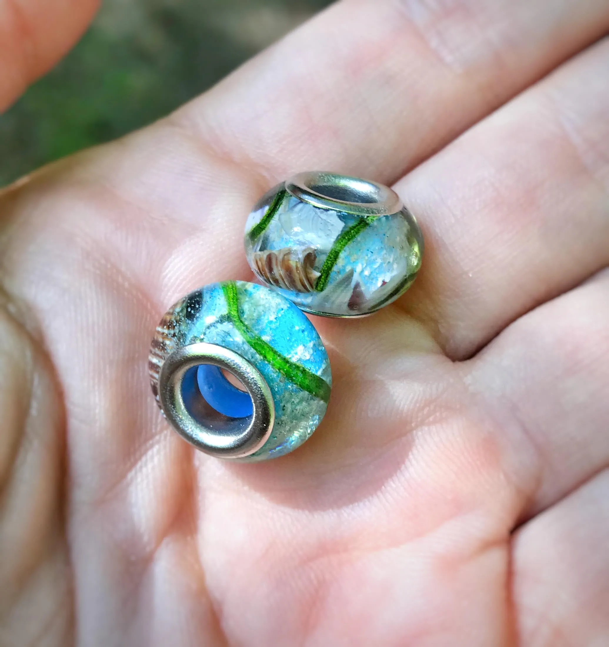 Ocean Bead with Cremains