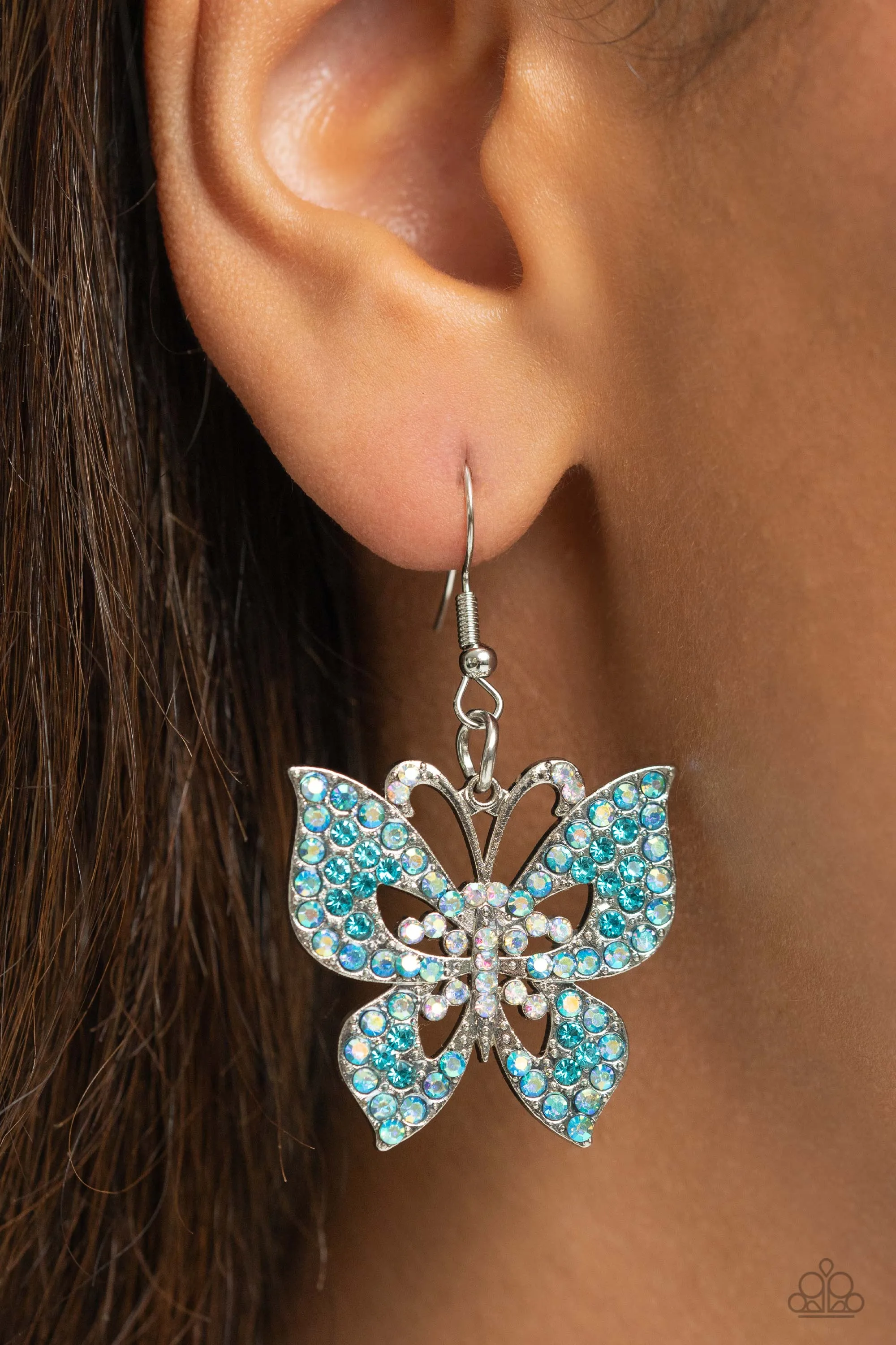 Paparazzi Bejeweled Breeze Blue Earrings