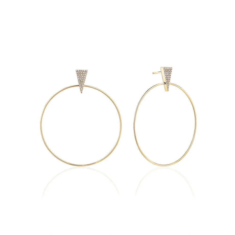 Pavé Triangle Accent Large Hoops