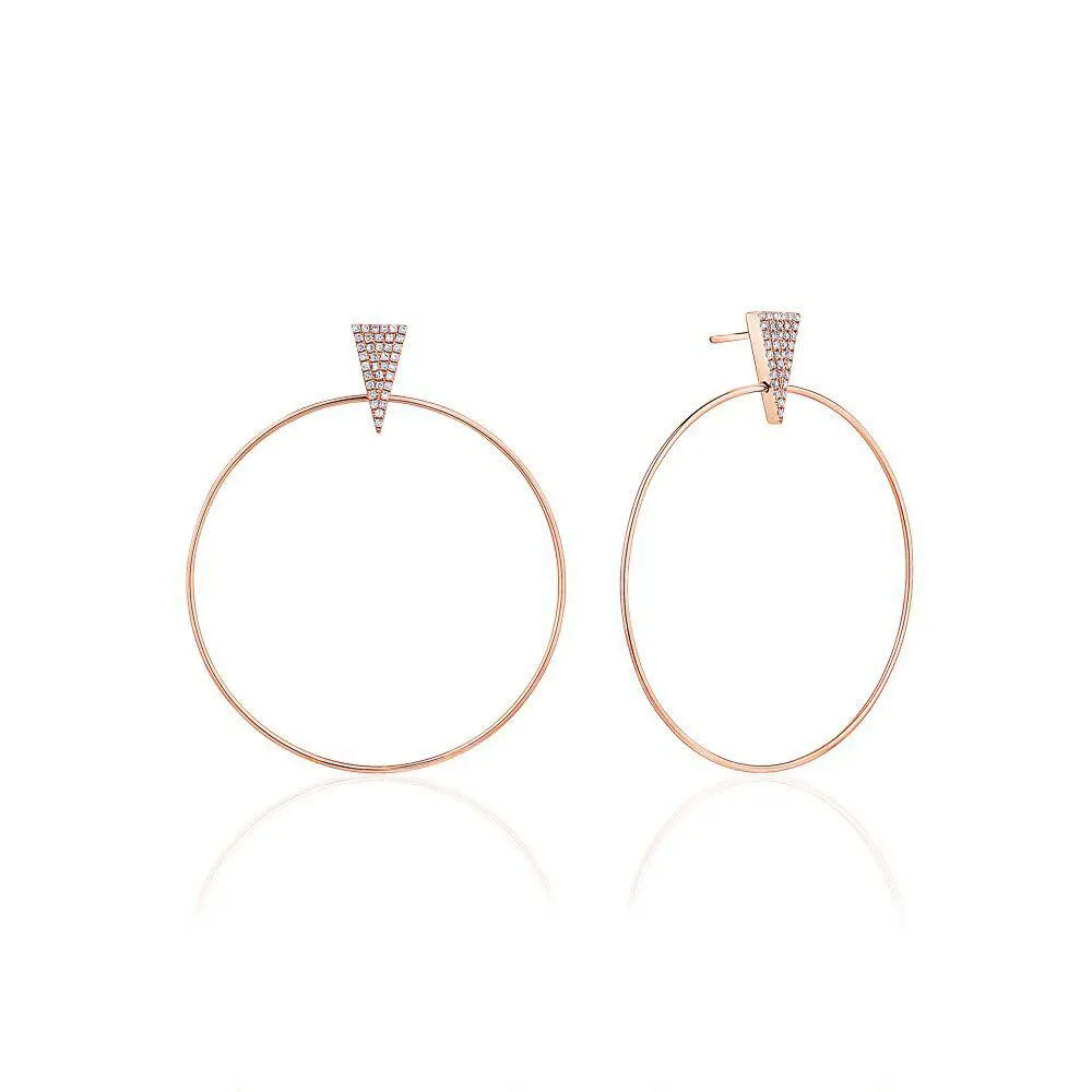 Pavé Triangle Accent Large Hoops