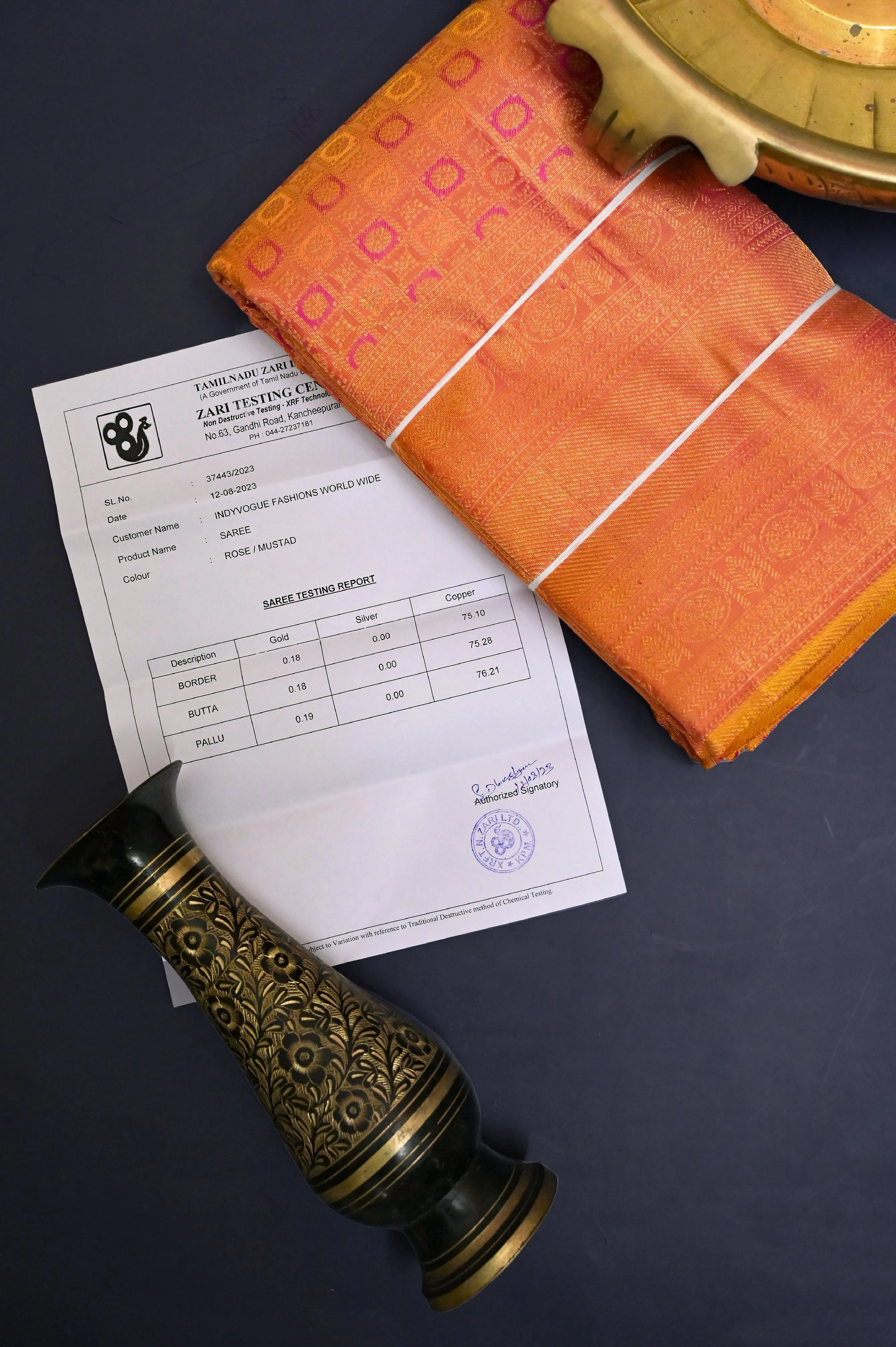 Pink and Peach Dual Tone Color Kanjeevaram Silk Saree with Pure Gold Zari Self-Weaving