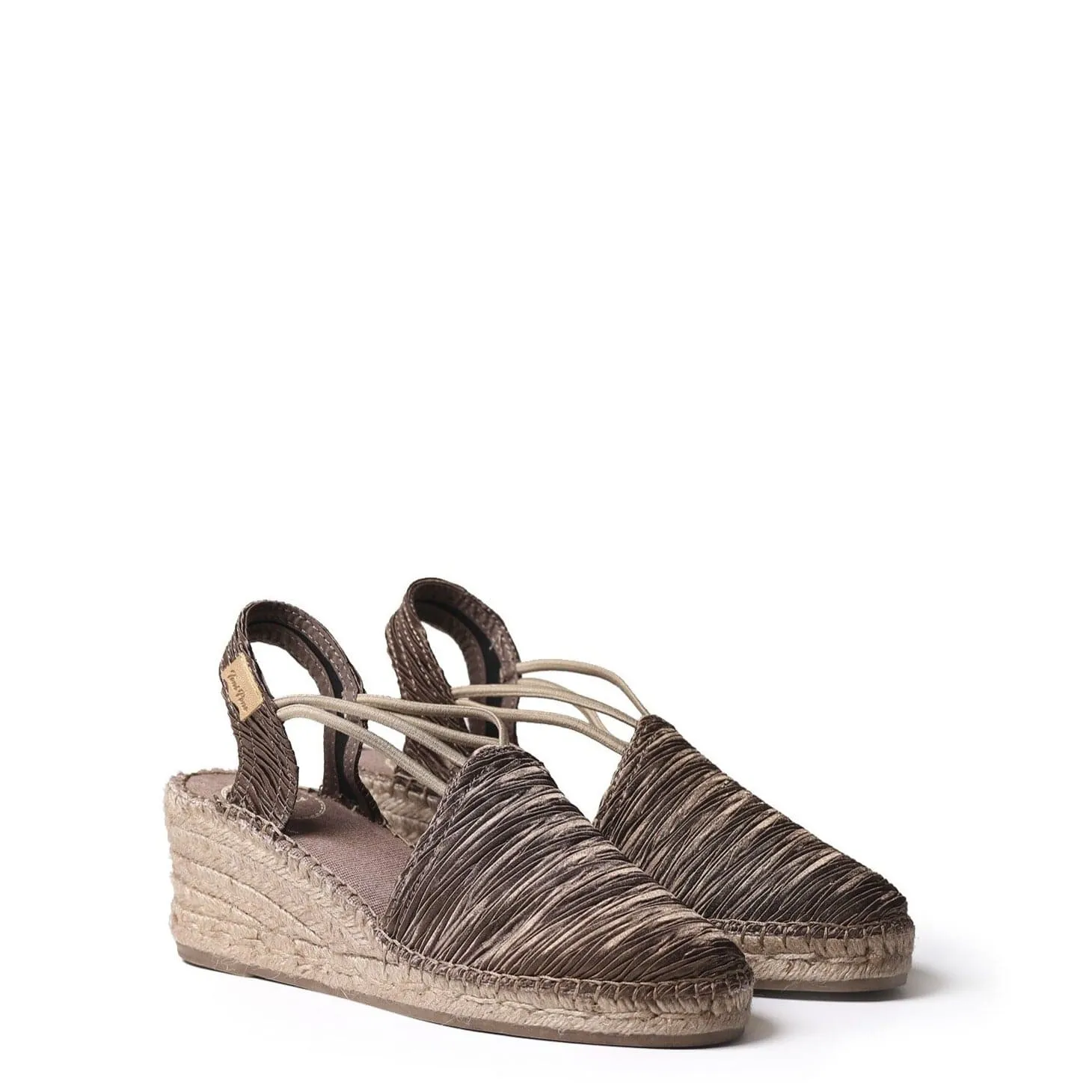 Plain Cotton Blend Wedge Espadrille for Women - Tania-PL