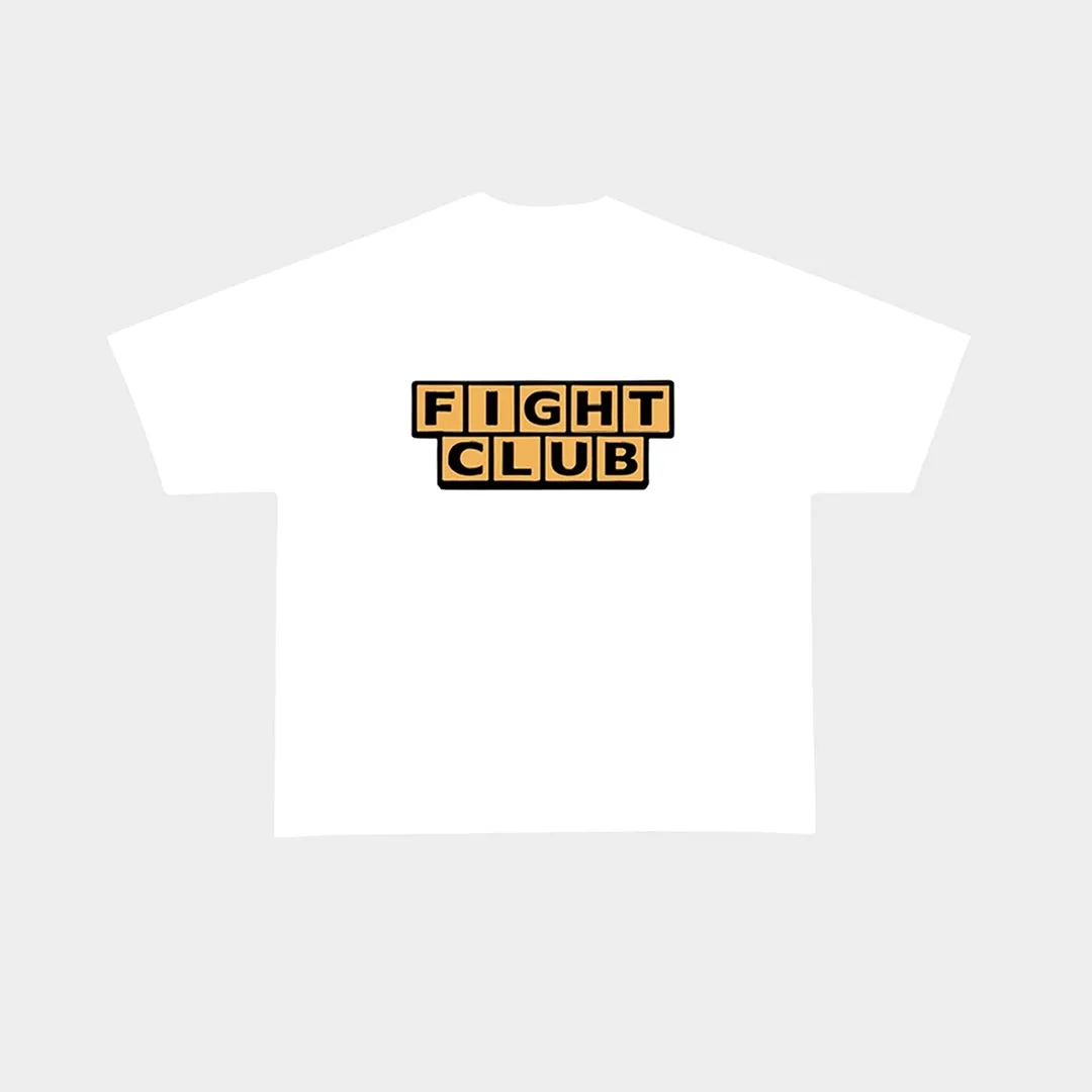 Red Letters Fight Club Tee - White