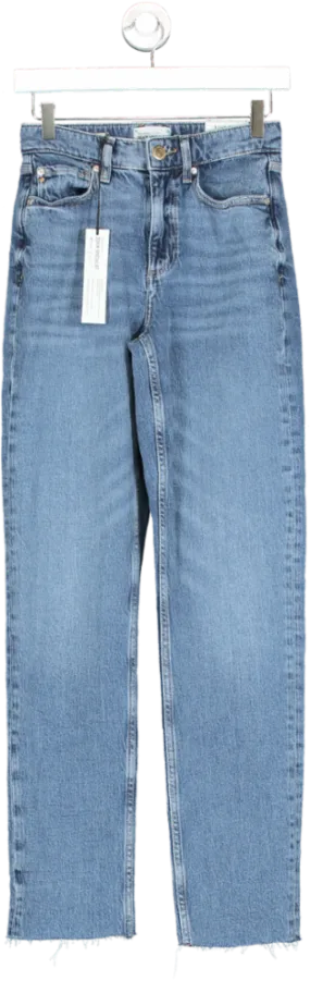 River Island Blue High Rise Straight Leg Jeans UK 6