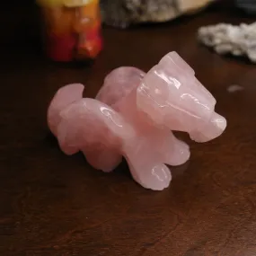 Rose Quartz Dragon Carving