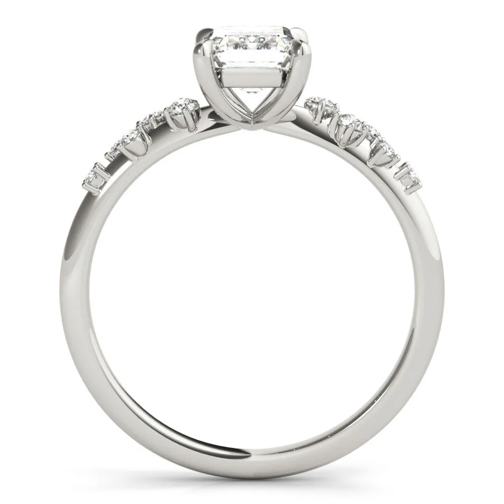 Scatter Engagement Ring Emerald Cut Lab Grown Diamond