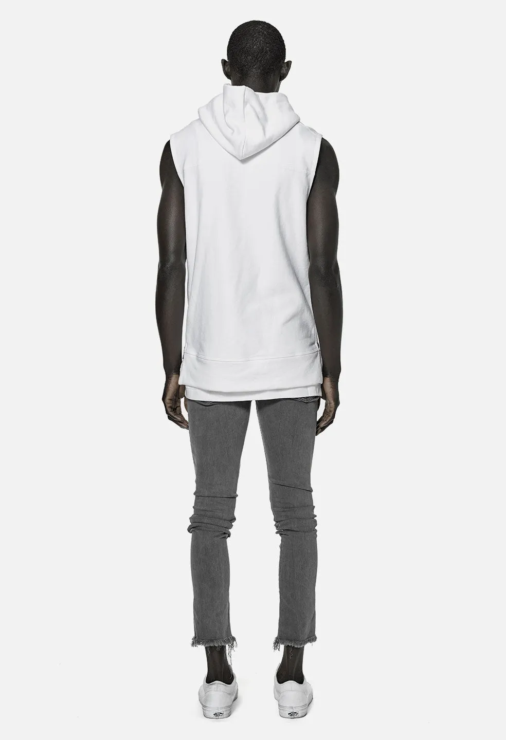 Sleeveless Hooded Villain / White