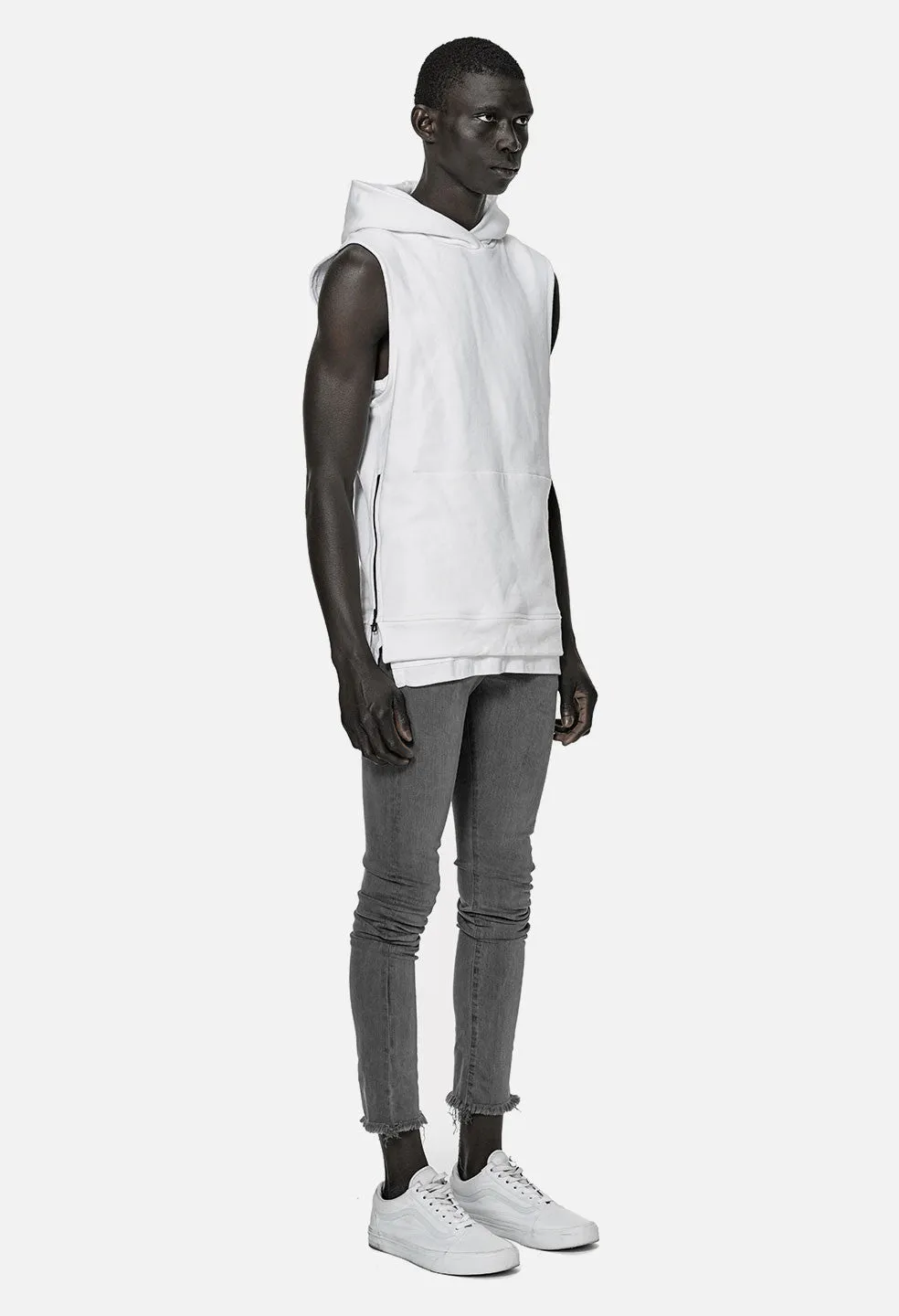 Sleeveless Hooded Villain / White