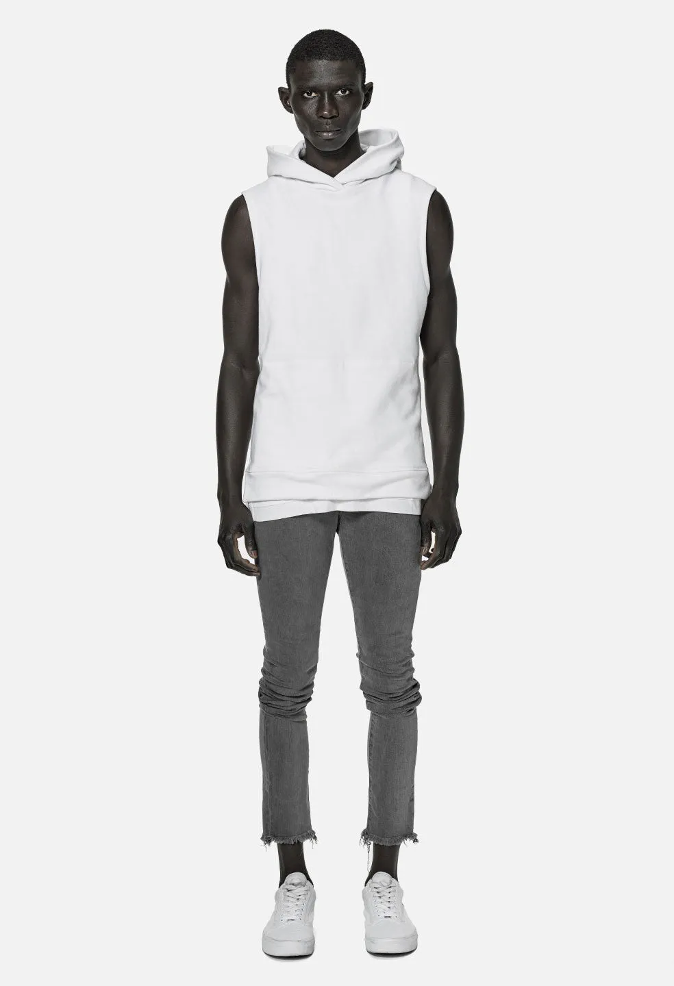 Sleeveless Hooded Villain / White