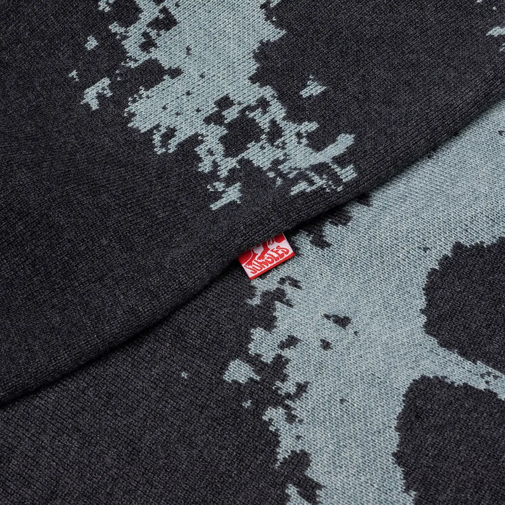 Smile Heavy Knit Shirt - Black/Blue