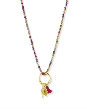 Spark Long Necklace Berry