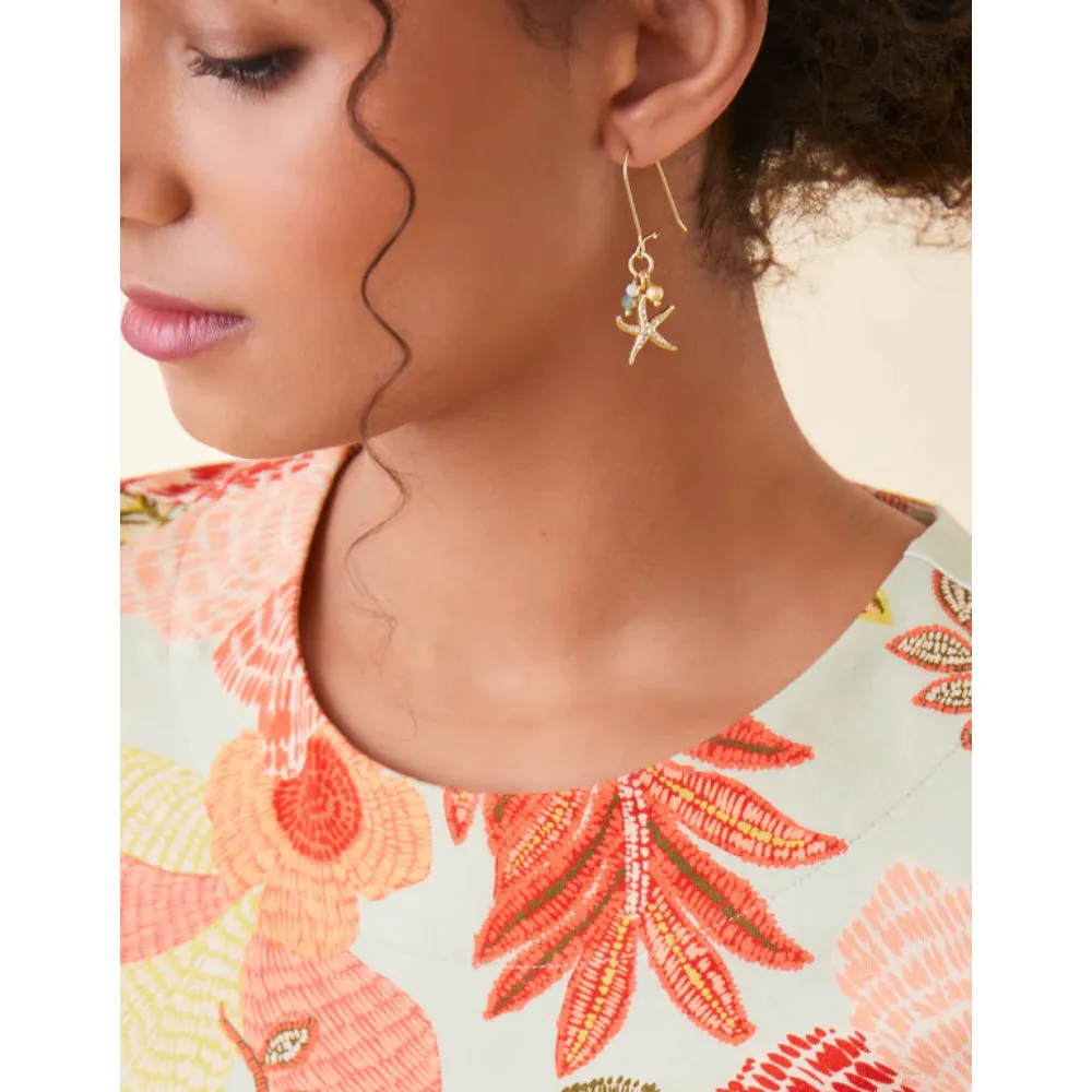 Spartina Starfish Sparkle Drop Earrings - Gold