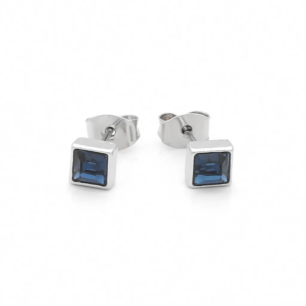 Square Crystal Stud Earrings