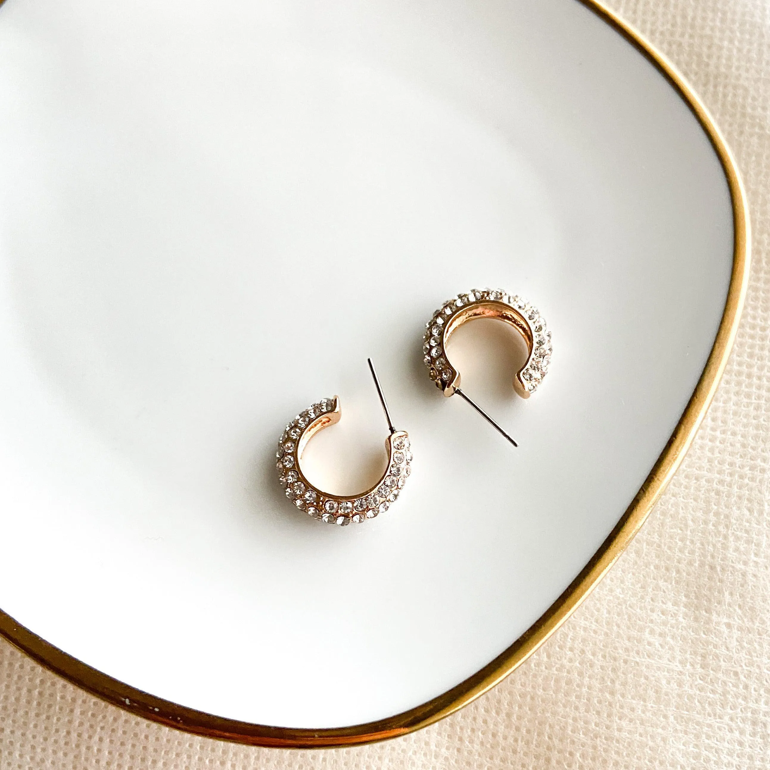 Stella Rhinestone Studded Hoop Earrings