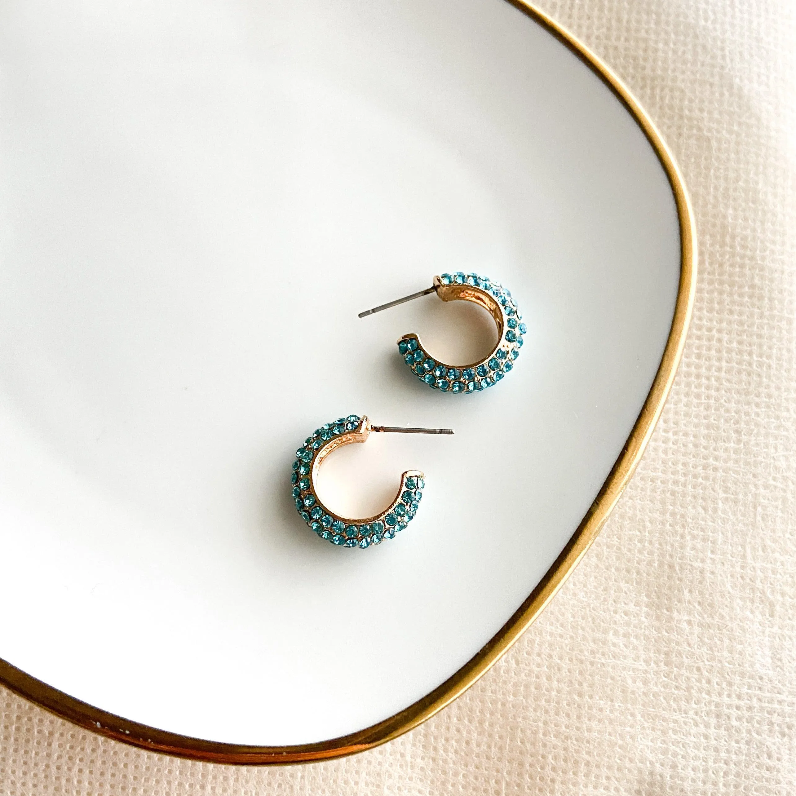 Stella Rhinestone Studded Hoop Earrings