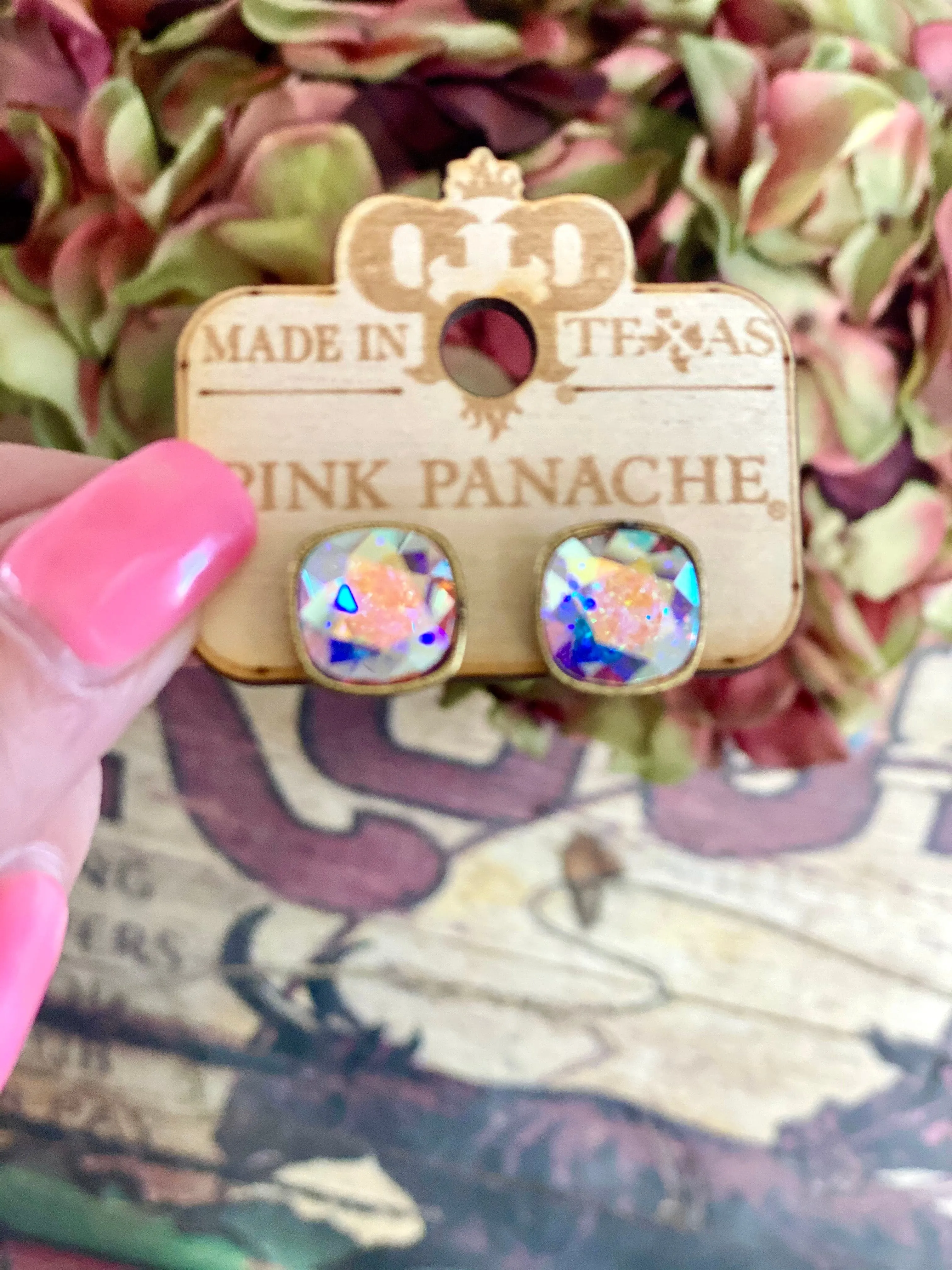 The Pink Panache AB Crystal Stud Earring