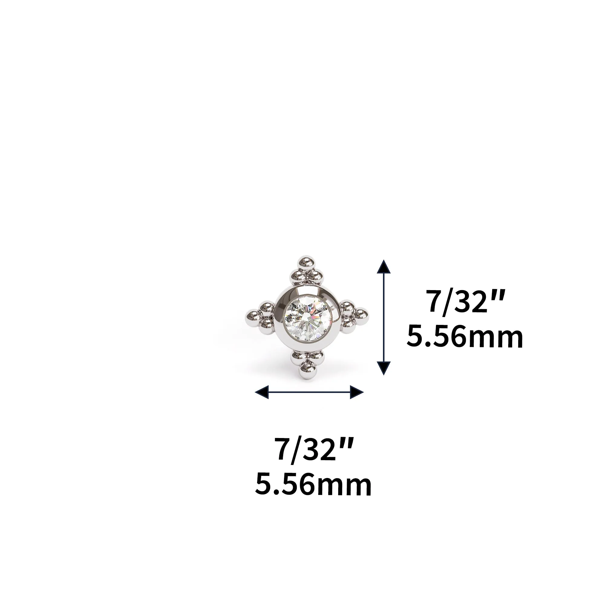 Tiny 14K Gold Diamond Beaded Stud