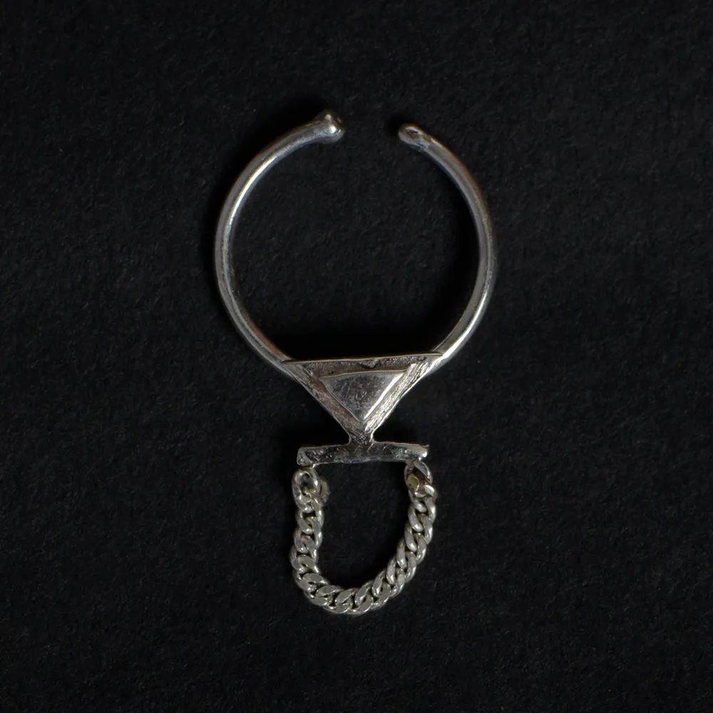 Triangle Hand Painted Sterling Silver Septum Nose Pin