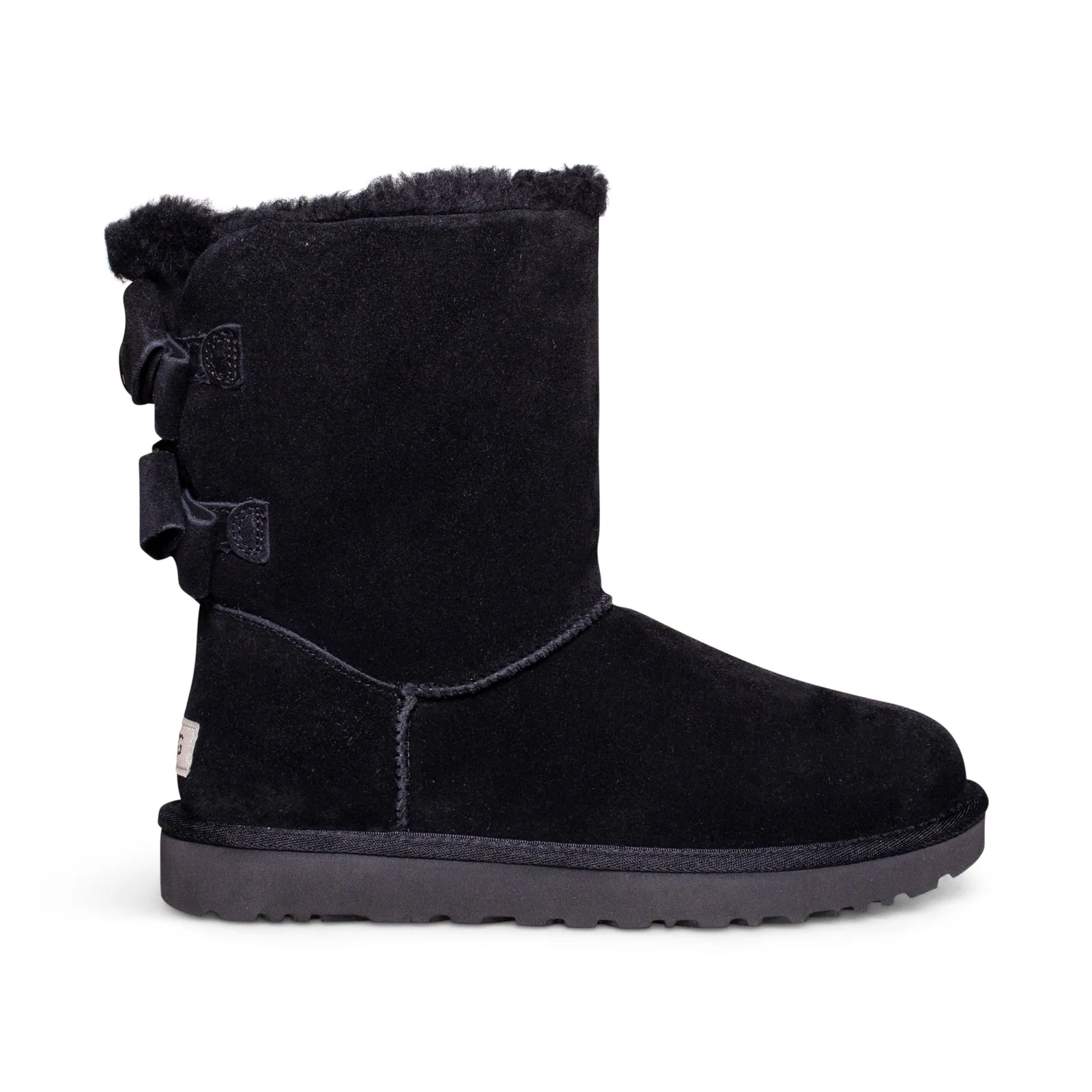 UGG Bailey Suede Bow Black Boots - Women's