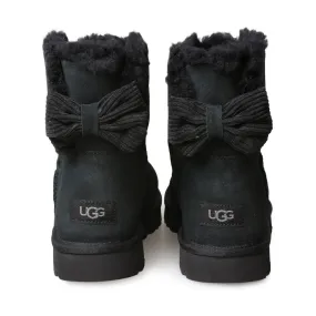 UGG Mini Bailey Bow Corduroy Black Boots - Women's