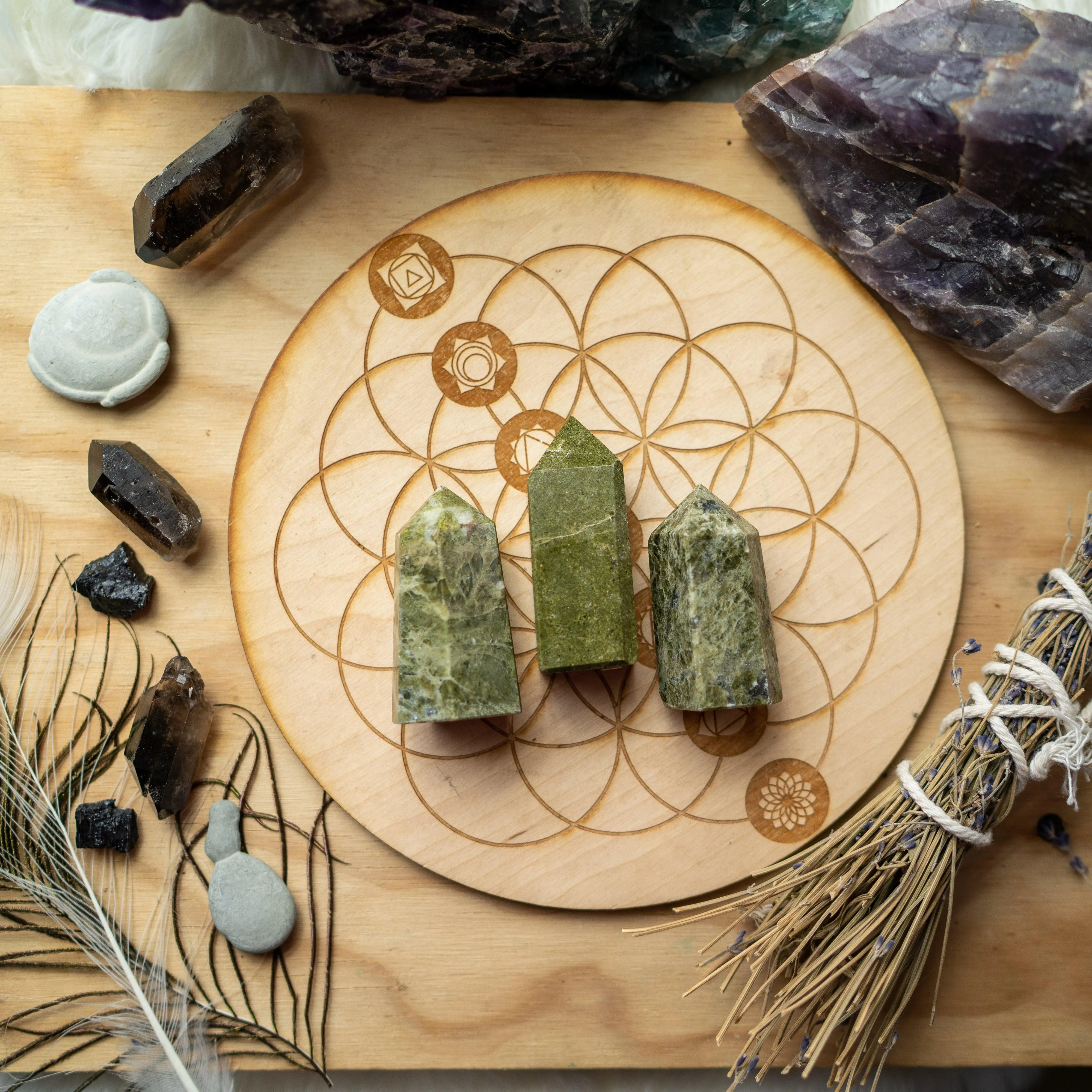 Vesuvianite Tower Point Carving ~ Balance Your Energy Body