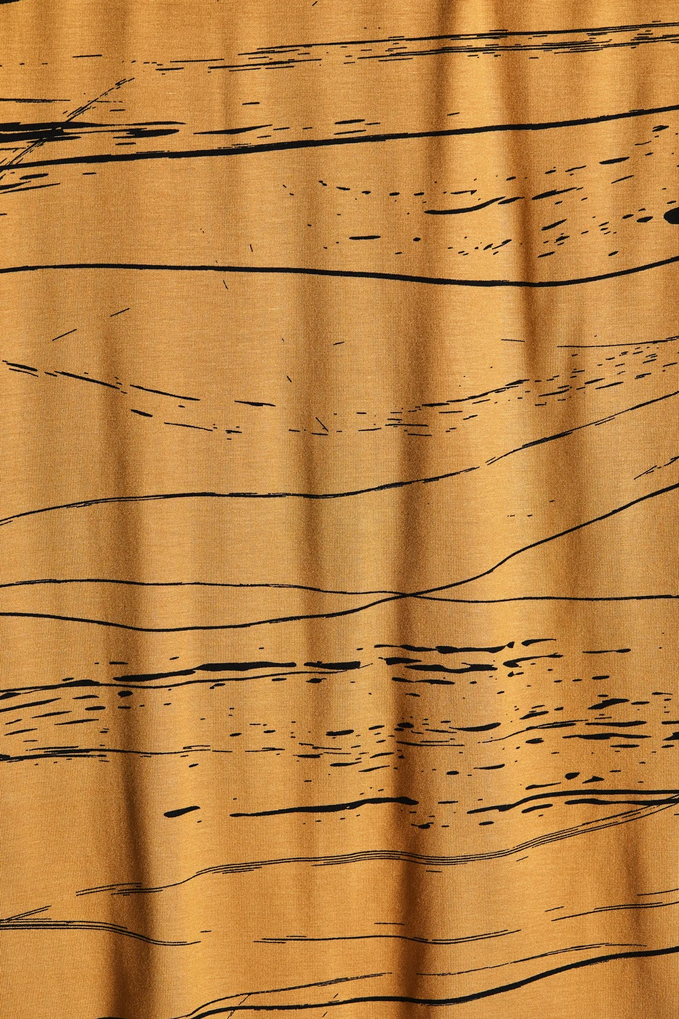 Viscose Stretch Jersey in Stray Lines Dry Mustard