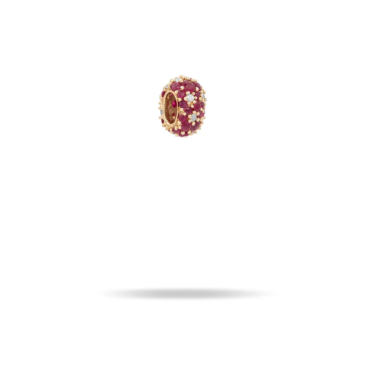 Wide Ruby   Diamond Pavé Bead