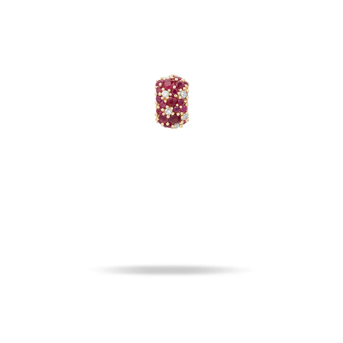 Wide Ruby   Diamond Pavé Bead