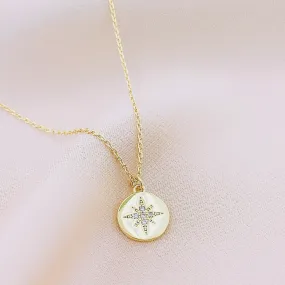 Women's Fashion CZ Starburst Pendant Necklace