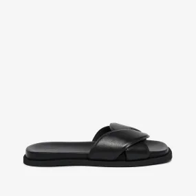 Women's leather slider sandal