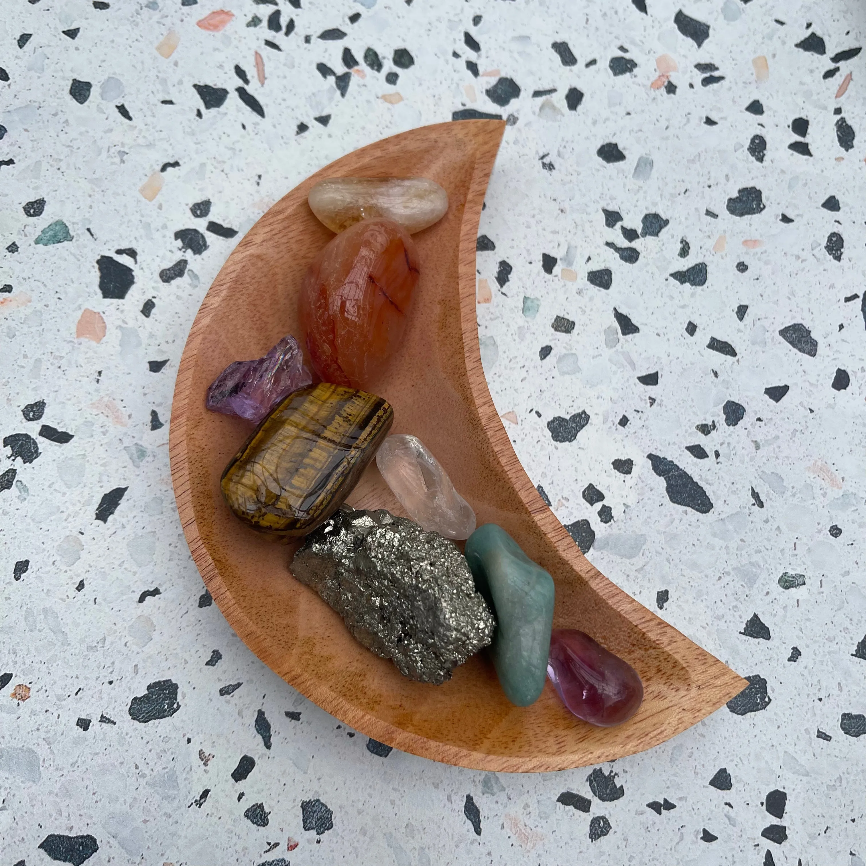 Wooden Crescent Moon Shaped Bowl