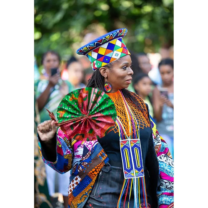 Zulu Beaded Basket Hat 01 - Multi Color